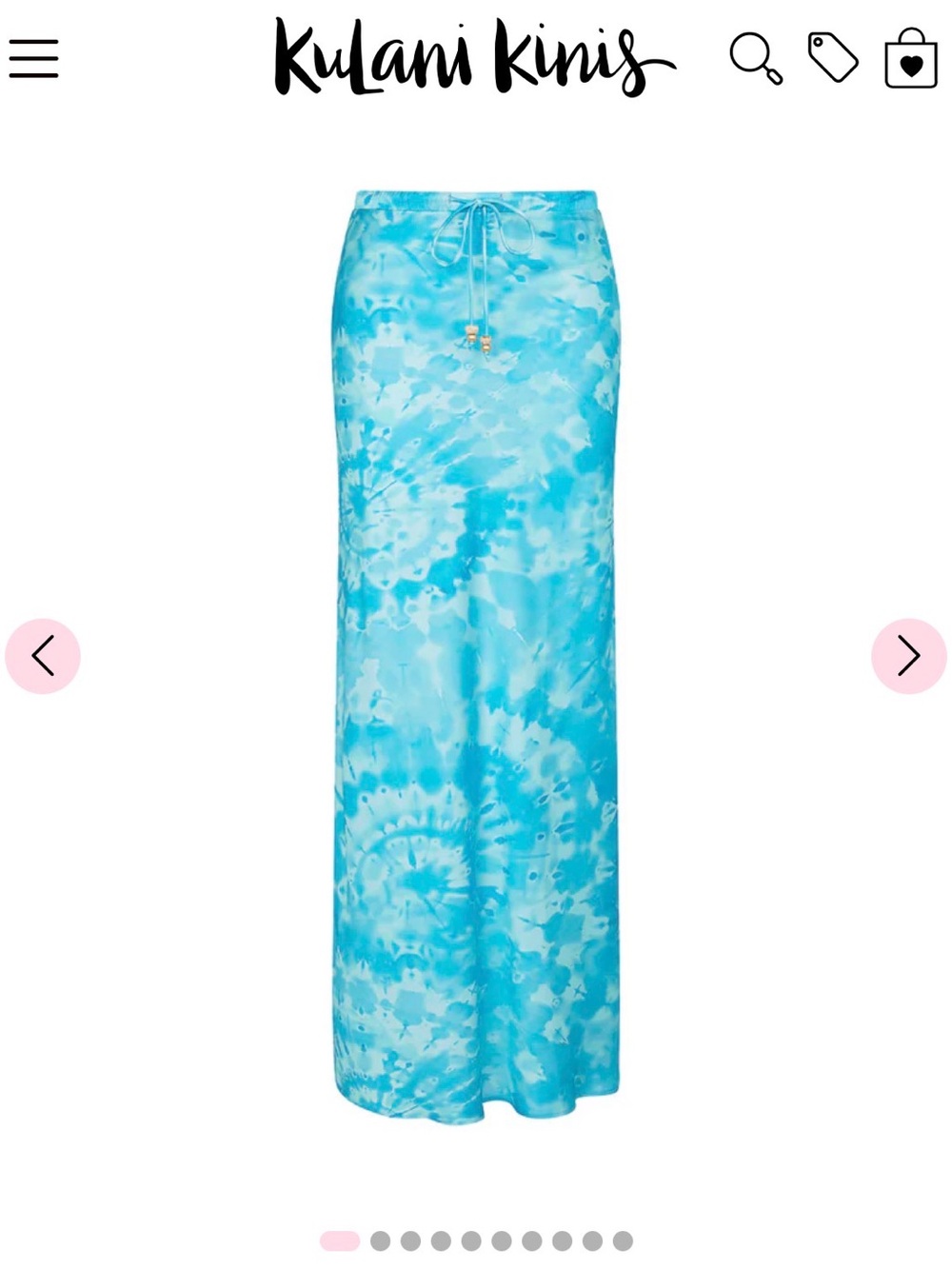 Kulani Kinis Bias Drawstring Maxi Skirt - Starry Seas Cover up